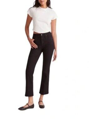 Madewell Mid Rise Kick Out Jeans Black Frost Size 27 T